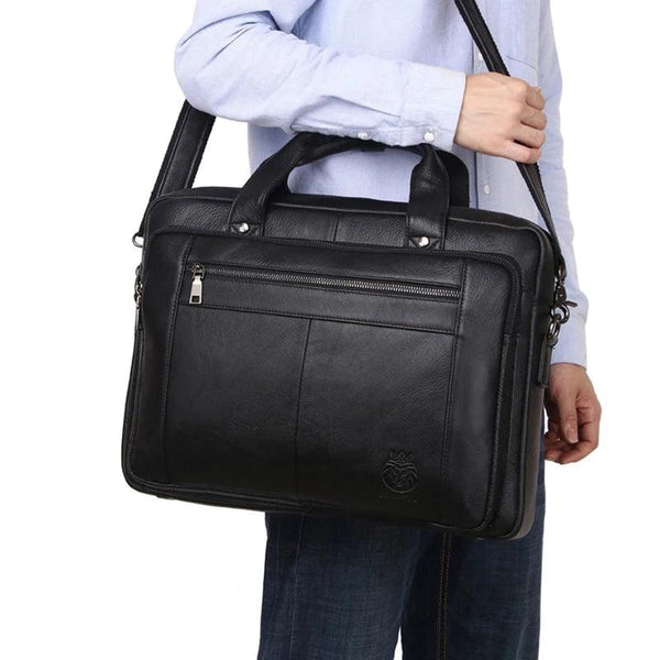 Bolsa Carteiro Masculina de Couro Grande